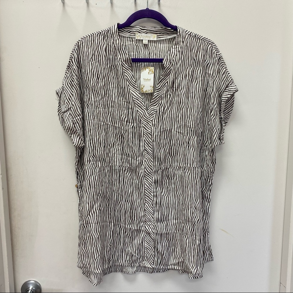 Weekend by Suzanne Betro Casual Abstract Notch Neck Tunic Women’s Size XL